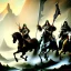 Placeholder: Epic Drawing of Riders of Rohan LOTR Théodore Géricault styles 4k