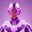 Placeholder: Cute girl, Sci-fi character, white suit, purple backlight, pink and purple, scifi suit, profile, purple background, pink lighting, futuristic