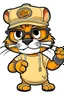 Placeholder: a cartoon TIGER wearing a baseball cap and sunglasses, HOLDING ARE WRRITTEN BELO READ