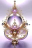 Placeholder: completely in the center of the frame, three-dimensional multi-layered fractal shape of four rotating droplets, high-octane rendering, fantasy, abstraction, bright light from behind, gradient, color pale lilac, silver, light pink, gold, pearls, golden thin curls in the light, front view, aesthetically pleasing, exquisite, elegant, beautiful, professional photo, high resolution 1080px, high quality, high detail, 30mm lens,1/250s, f/2.8, ISO 100, 4k, 6d, Dali style