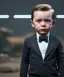 Placeholder: James bond toddler, full body, gun, car, dramatic lighting, hyper realistic