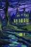 Placeholder: A purple haunted house filled with ghosts near a swamp painted by Vincent van Gogh