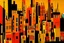 Placeholder: An orangish golden metropolis painted by Stuart Davis