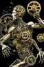 Placeholder: mechanical man punk cypher dancing detailed cogs and screws leonardo da vinci style detail STYLE OF Hiroshi Nagai