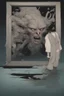 Placeholder: a man looking into a shattered mirror and seeing a horrifyingly smeared and deranged monster in his reflection