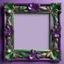 Placeholder: Square picture frame in purple with green mardi gras on light background