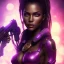 Placeholder: full face shot, masterpiece, best quality, dark skinned, sparkling eyes, fluorescent skin,purple-dark makeup, armed with guns, highly detailed body, sun light, 4K, RAW, depth of field, high contrast, realistic details, 24mm