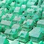 Placeholder: A mint colored village made out of diamonds painted by Frank Wilson