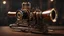 Placeholder: High-end state-of-the-art STEAMPUNK aesthetics flawless Soviet PPSH-41 submachine gun DSLR Submachine gun Camera,front view Highest quality telescopic Zeiss Zoom lens, supreme cinematic-quality photography,waltnut wood handle,Art Nouveau,Vintage style Octane Render 3D technology,hyperrealism photography,(UHD) high-quality cinematic render,Insanely detailed close-ups capturing beautiful complexity,Hyperdetailed,Intricate,8K,forest background