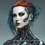 Placeholder: Create a wild, imaginative, full body, cyborg goth punk girl with highly detailed facial features, in the vector graphic style of Nirak1,Christopher Lee, and Cristiano Siqueira, vibrant colors, 3d vector