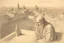 Placeholder: leonardo da vinci in firenze in sunshine, shading pastel and charcoal