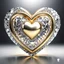 Placeholder: a clony of golden and silver around diamond heart sighn rotating