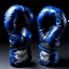 Placeholder: Dark blue spirit boxing gloves painted by Claude Monet