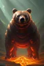 Placeholder: Alien Lava bear,Ultra detailed fullbody Portrait in oil on canvas ,intense stare,extremely detailed digital painting, extremely detailed face, mystical colors ,perfectly centered image, perfect composition, rim light, beautiful lighting,masterpiece,8k, stunning scene, raytracing, anatomically correct