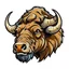 Placeholder: angled view of the head of a Canadian bull bison buffalo, sports mascot style