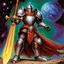 Placeholder: fantasy space knight 90's tcg art