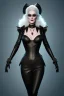 Placeholder: Carmen Dell`orifice as evil queen in black leather, leather, busty, cleavage, angry, stern look. character design by cory loftis, fenghua zhong, ryohei hase, ismail inceoglu and ruan jia. unreal engine 5, artistic lighting, highly detailed, photorealistic, fantasy