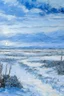 Placeholder: A sky blue tundra with very cold snow painted by Claude Monet