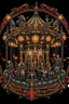 Placeholder: Horror Movie ornate Carousel Design, T-Shirt Design, fantasy art, digital painting, clean dark background, 8K, HDR