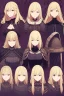 Placeholder: Explosive abstract collage style image of a beautiful anime warrior girl, beautiful blond hair and features, dramatic, pieces of cloth material, textured moon in background, bob wire, gothic surroundings, textures