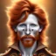 Placeholder: Portrait of Courtney Gains as a ruggedly handsome but joyful roguish pirate, charismatic, attractive male, masculine, perfect, precisely detailed, lightly freckled face, meticulously detailed multi-hued ginger carrot colored cherry fire red hair; Malachai of the corn; fantasy, intricate, elegant, highly detailed, digital painting, artstation, concept art, matte, sharp focus, illustration, art by artgerm and greg rutkowski and alphonse mucha