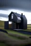 Placeholder: eco-friendly black modern one floor house in rural Scotland