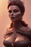 Placeholder: Sophia Loren as evil queen in black leather, cleavage, angry, stern look. character design by cory loftis, fenghua zhong, ryohei hase, ismail inceoglu and ruan jia. unreal engine 5, artistic lighting, highly detailed, photorealistic, fantasy