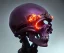 Placeholder: clamping a human skull, screw clamp, helmet, robotic, attached to cranium, detonation