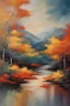 Placeholder: oil painting art with japanese scandinavian style of abstract view , color field, fresco , pontillism, 4K quality, no frames, canvas