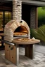 Placeholder: pizza oven with wood handle, rotating stone and integrated door