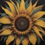 Placeholder: An optical, illusion of ,an abstract, painting of, a sunflower in, the middle, of a desert, with bright, color, contrasts, and high resolution.