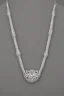 Placeholder: Silver embossed stra necklace containing soft crystals