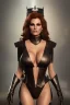 Placeholder: Raquel Welch as evil queen in black leather, leather, busty, cleavage, angry, stern look. character design by cory loftis, fenghua zhong, ryohei hase, ismail inceoglu and ruan jia. unreal engine 5, artistic lighting, highly detailed, photorealistic, fantasy