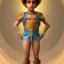 Placeholder: beautiful 12 year old arabic boy with curly hair and light blue eyes dressed in short loincloth