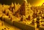 Placeholder: A golden yellow electrical city designed in Mayan architecture