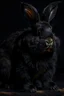 Placeholder: Bear + boar + rabbit hybrid, black, photograph