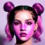 Placeholder: Rosalía artist, pink eyeliner, black makeup from the forehead to the cheeks, pigtails hair, gold, pink, geisha, led lights, fog, rain, latex, vibrant color, highly detailed, art stations, concept art, smooth, unreal engine 5, god rays, ray tracing, RTX, lumen lighting, ultra detail, volumetric lighting, 3d, finely drawn, high definition, high resolution.