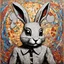 Placeholder: Pop street surrealism, mosaic art, banksy and Salvador Dali, sinister surreal rabbit