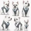 Placeholder: make one realistic business dog that is made of shapes and has a suit on looks a little like crystals with arms mindst 2048 x 1152 pixels og højst 6 MB