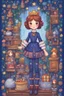 Placeholder: The nutcracker, a kind of girl with blue tones and patterns, stardew, valley style