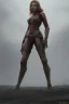 Placeholder: full body, Scarlett Johansson identify face, leather armour , big busty , pintura, ,details,texture,8k quality, florest, Minimalism, Romanticism, Expressionism, Impressionism