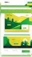 Placeholder: simple art style that show webiste's home page use bright green and yellow