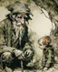 Placeholder: old man, young boy, Arthur Rackham