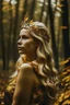 Placeholder: Woman queen gold hair nature forest