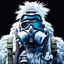 Placeholder: Yeti in an elastomeric respirator, Kananaskis Country, Sci Fi, post-apocolapse