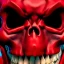 Placeholder: red skull of devil, teeth in nose, pixar style