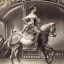 Placeholder: beautiful woman sitting on ultra-detailed carousel horse, 1800s, chiaroscuro lighting , 8k UHD, matte painting, illustration, renaissance, artwork, high-quality, intricate detail, rocco, greg rutowski, howard lyon, alphonse mucha