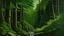 Placeholder: A dark green woods with a serene waterfall painted by Henry-Robert Brésil