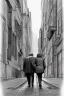 Placeholder: street, old couple walking, model style, hyper realistic, accurate, delicate, extremely detailed, Graphic novel style, wide-angle, front view, open aperture, superfine pencil