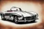 Placeholder: a true-to-life 1955 Mercedes Benz 300 SLR, classic wheels, two-tone paintwork, centered, intricate, extreme detailed, photorealism, center view, stylized random background, pivot on mercedes, pen and color marker painting by cheryl kelley